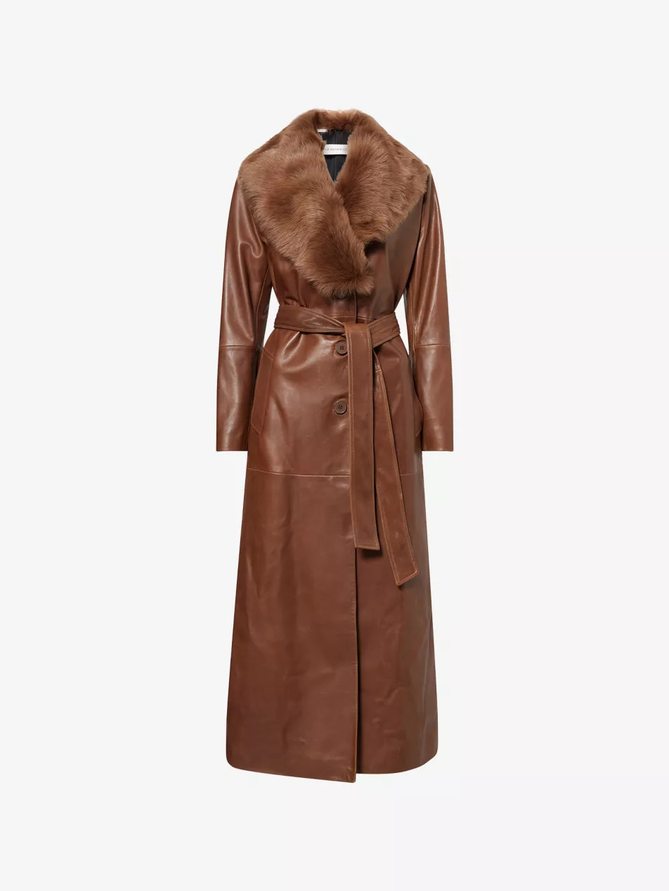 Dakota Belted Leather Coat | Selfridges