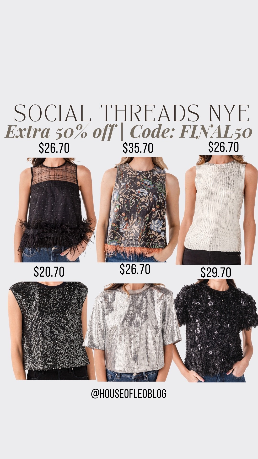New Year’s Eve, sequin tops. Code. Final50

#LTKFindsUnder50 #LTKSaleAlert #LTKHoliday