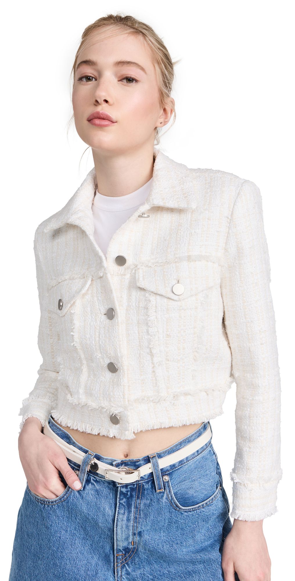 alice + olivia Chloe Tweed Cropped Jacket | Shopbop