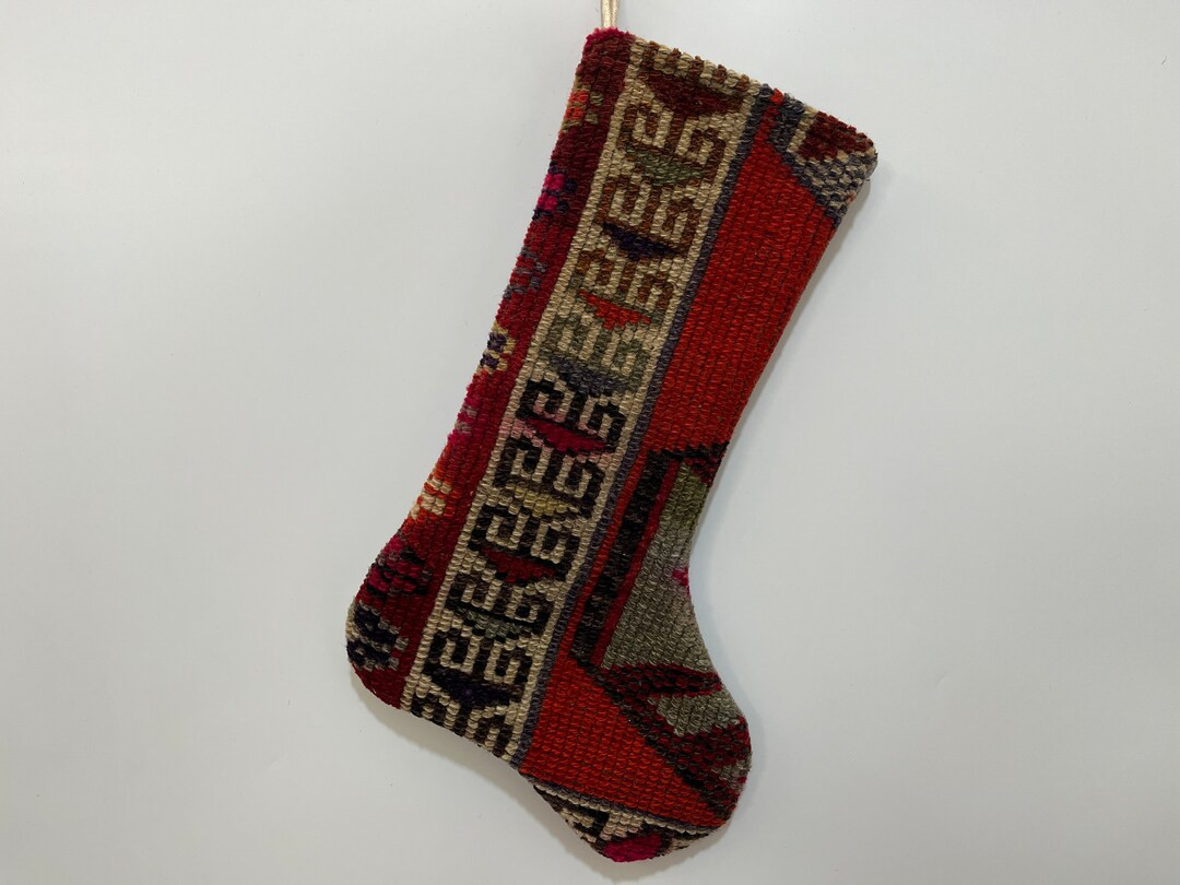 Christmas Stocking Kilim Stocking Handmade Stocking Turkish - Etsy | Etsy (US)