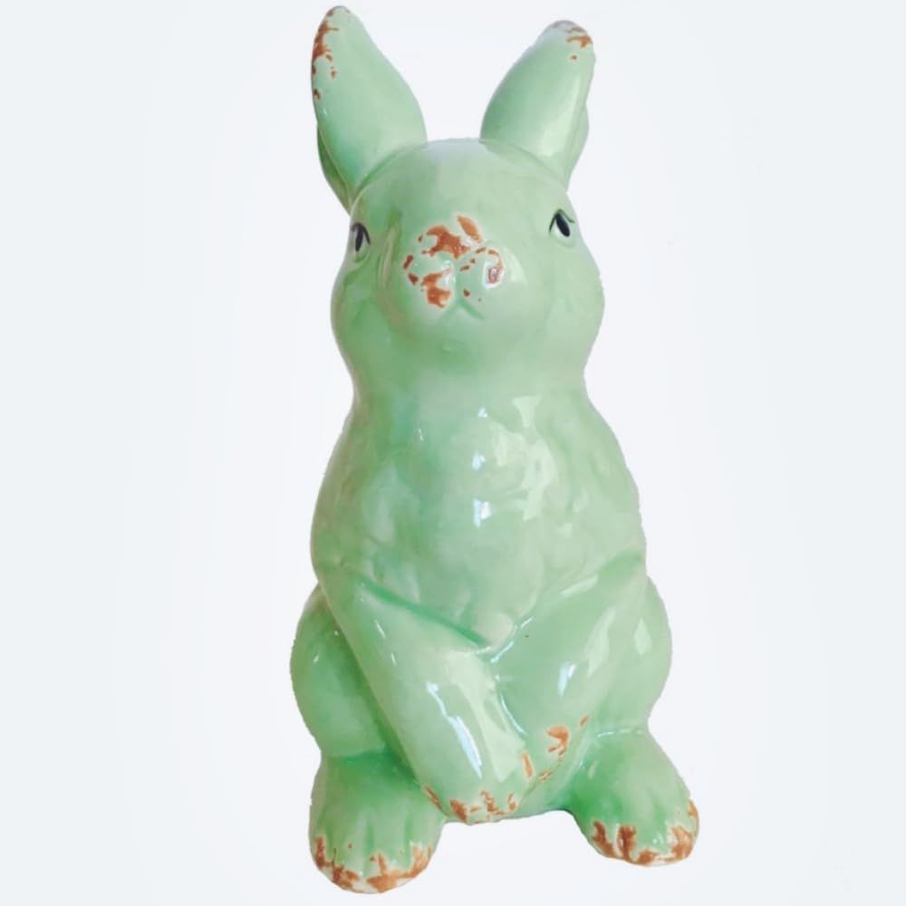 Ceramic Bunny Figurines Decorations Porcelain Bunny Rabbits Home Decor Easter Rabbit Statues Deco... | Amazon (US)