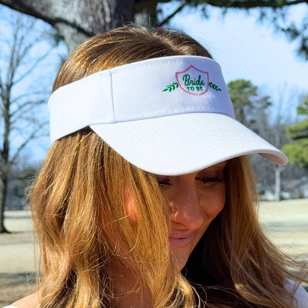 White Bride to Be Golf Visor | Embroidered Bachelorette Party Bridesmaids Hats | Country Club, La... | Etsy (US)