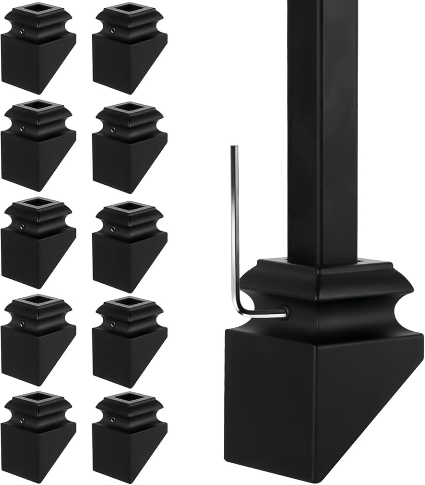 10 Pack Iron Baluster Slant Shoes with Screw, Stair Baluster Shoes Slant Angle Use for 1/2" Squar... | Amazon (US)
