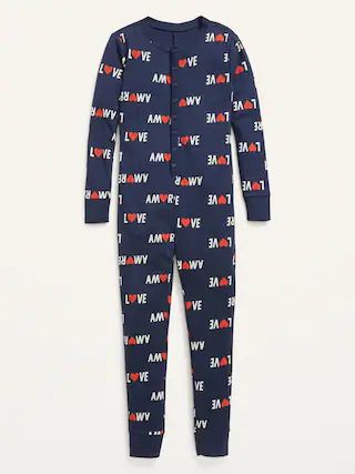 Gender-Neutral Matching Print Snug-Fit One-Piece Pajamas for Kids | Old Navy (CA)