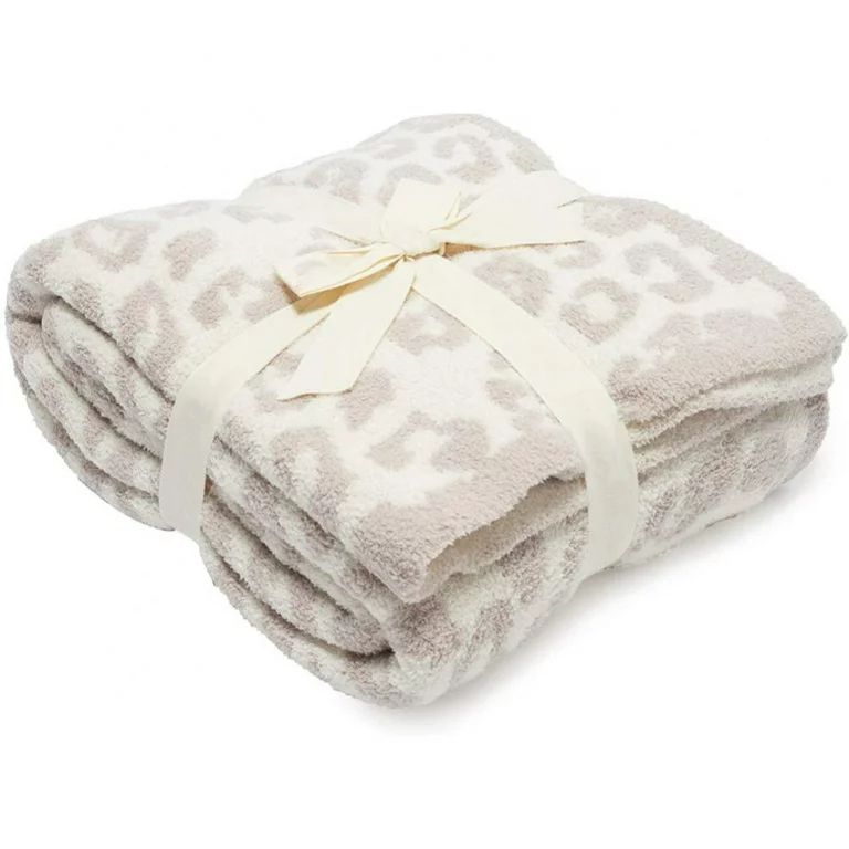 Soft Fuzzy Fluffy Leopard Knitted Throw Blanket,Cozy Plush Fleece Comfy Microfiber Blanket for Co... | Walmart (US)