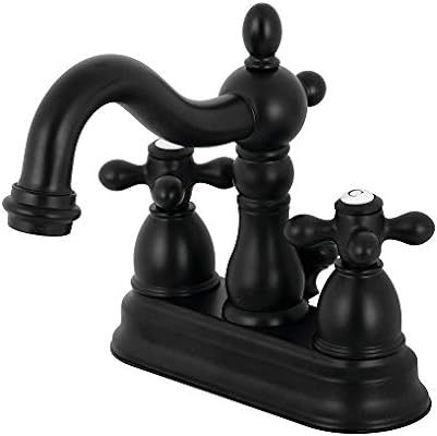 Kingston Brass KB1600AX Heritage 4-Inch Centerset Lavatory Faucet with Retail Pop-Up, Matte Black... | Amazon (US)