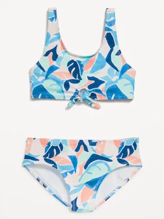 Tie-Front Bikini Swim Set for Girls | Old Navy (US)