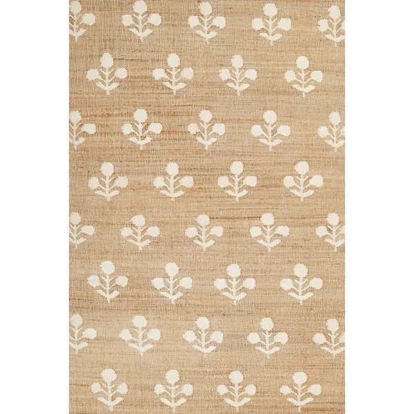 Erin Gates by Momeni Orchard Bloom Blue Hand Woven Wool and Jute Area Rug - Natural - 3'6" X 5'6" | Bed Bath & Beyond