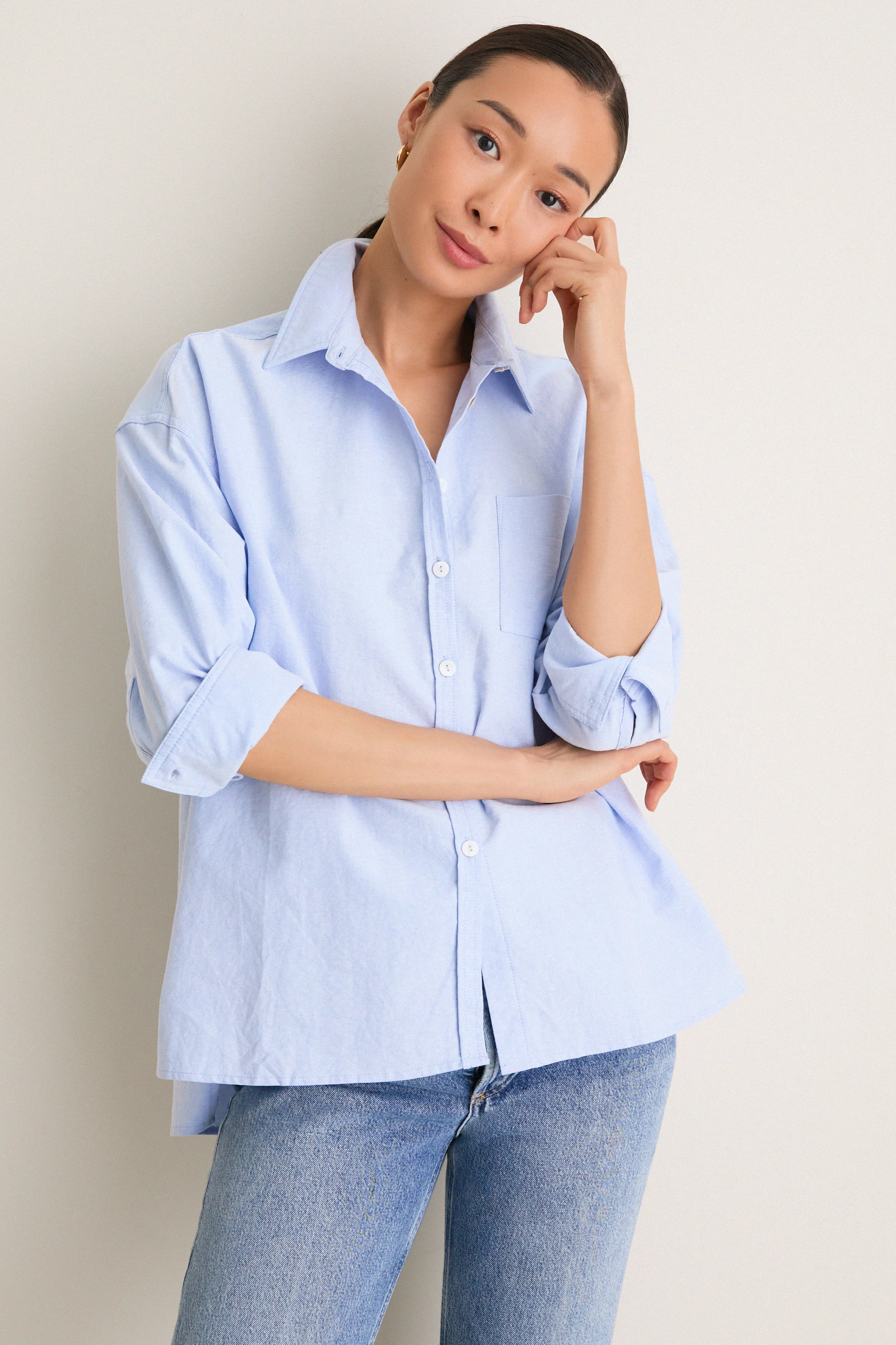Blue Oxford Adair Boyfriend Shirt | Tuckernuck (US)