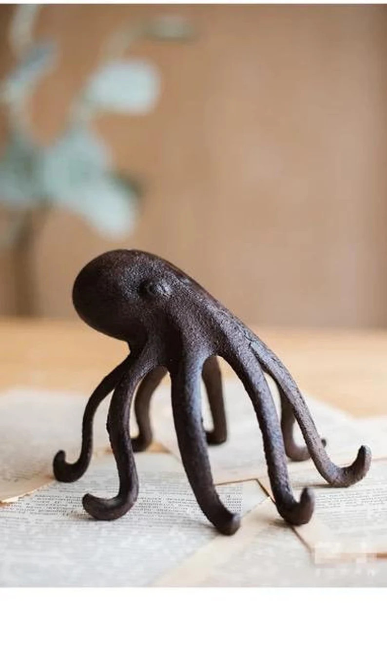 Vintage Cast Iron Octopus Decorative Phone Holder and Display Stand - Etsy | Etsy (US)