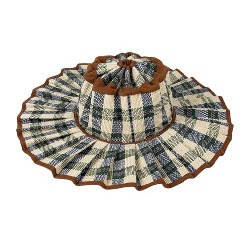 Lorna Murray hat Women's Straw Reversible Pleated Sun Hat, Wide Brim Foldable Casual Outdoor Beach Hat Summer Sun Hat (US, Alpha, Small, Large, Style B, 1, a) | Amazon (US)