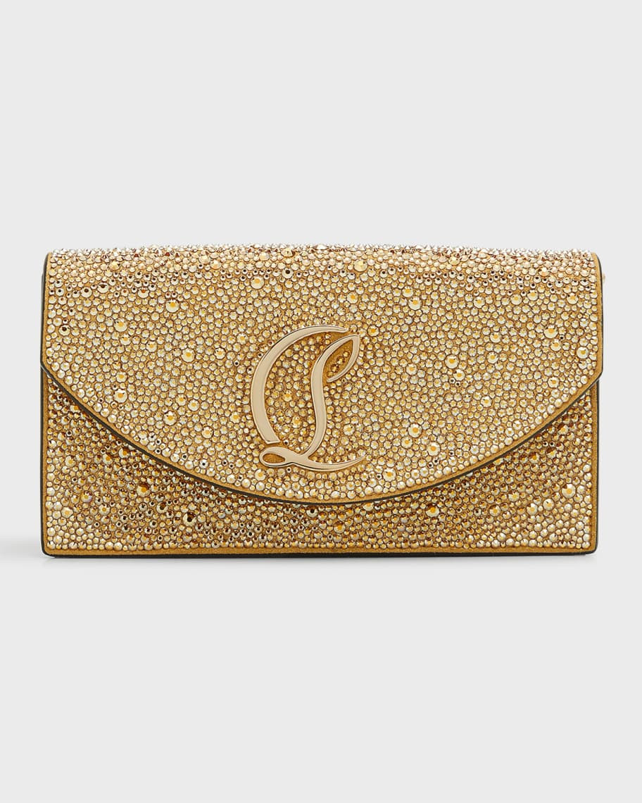 Christian Louboutin Loubi54 Small Strass Suede Crossbody Bag | Neiman Marcus