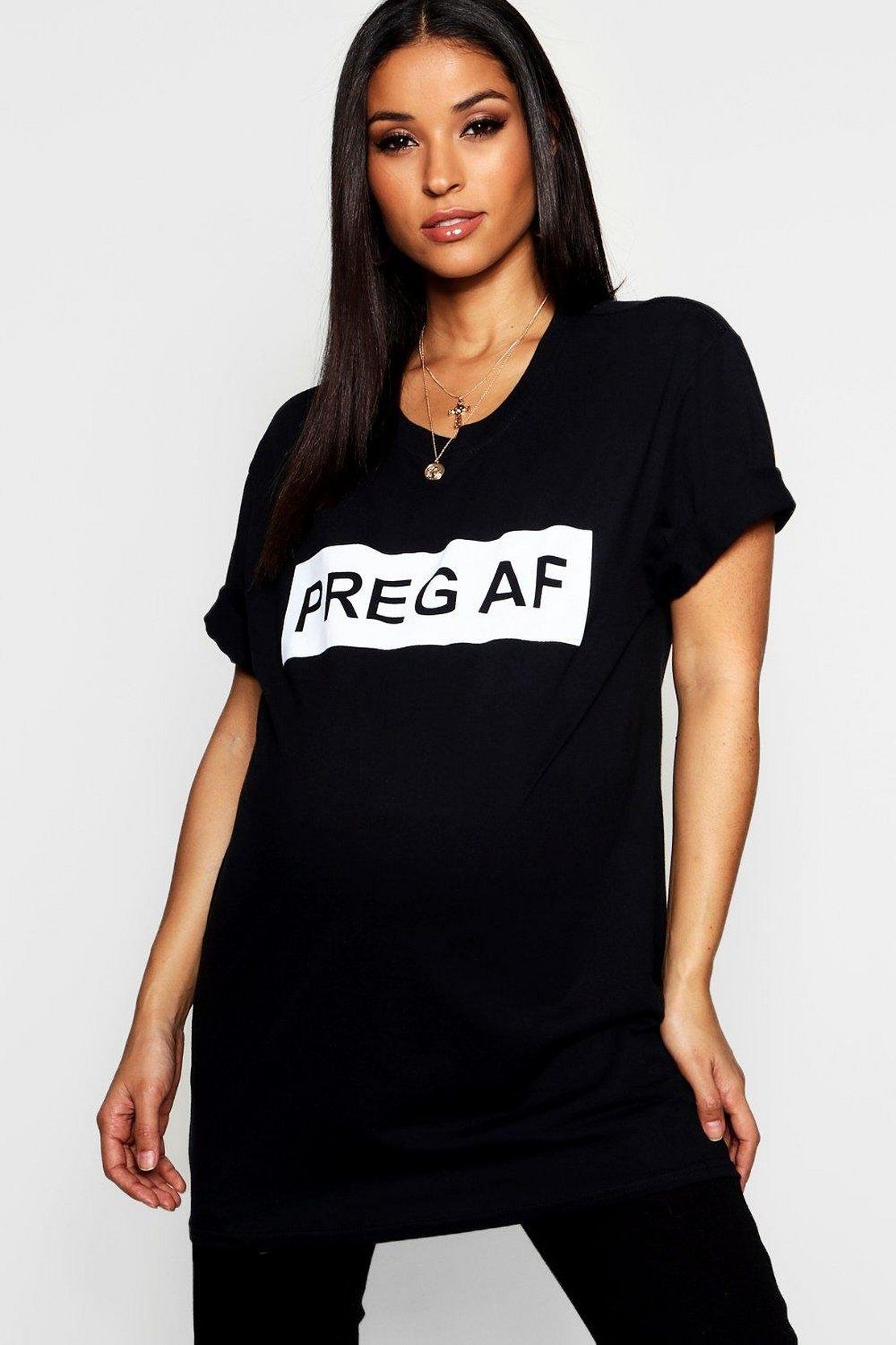 Maternity Preg AF T Shirt | Boohoo.com (US & CA)