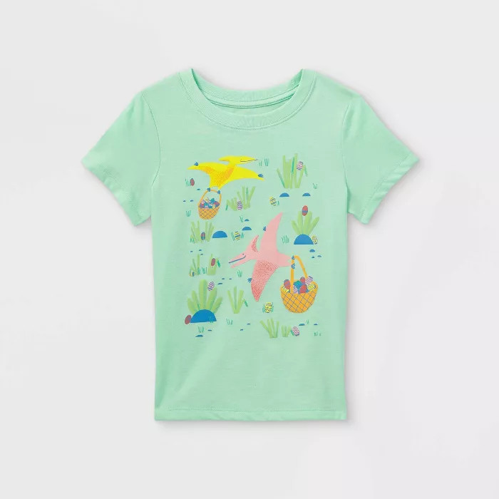 Toddler Boys' Dino Egg Hunt Graphic Short Sleeve T-Shirt - Cat & Jack™ Mint Green | Target