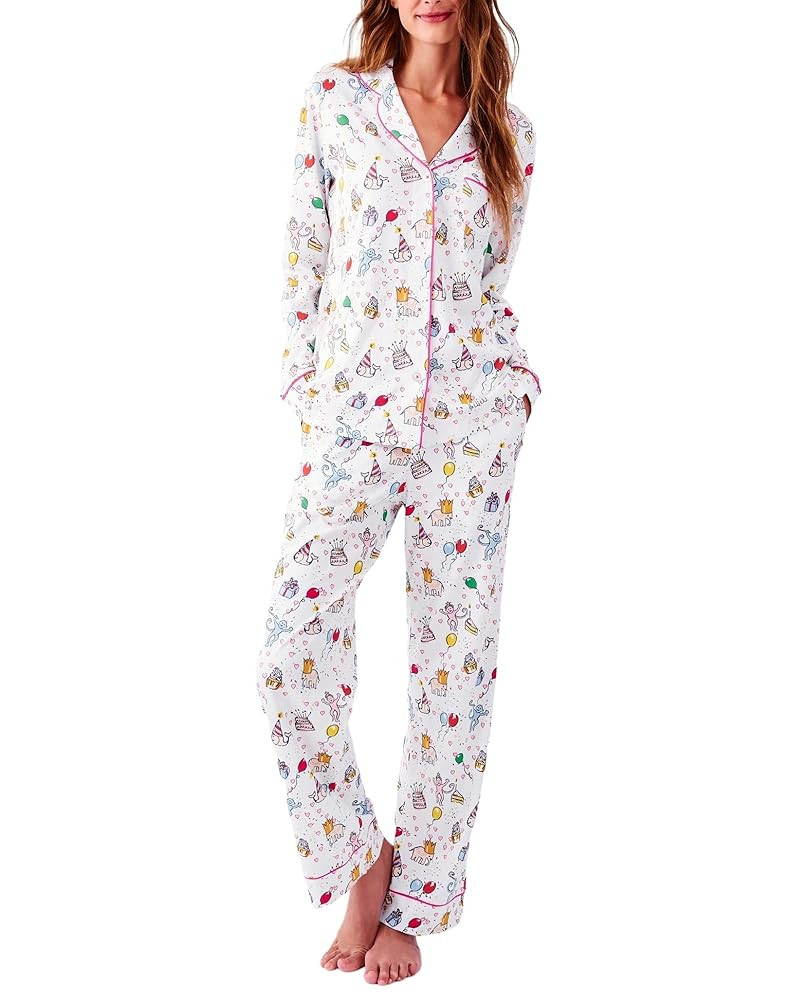 Women Y2k Preppy Pajamas Set Button Down Monkey Sleepwear Loungewear Pjs for Jammies Party Christ... | Amazon (US)
