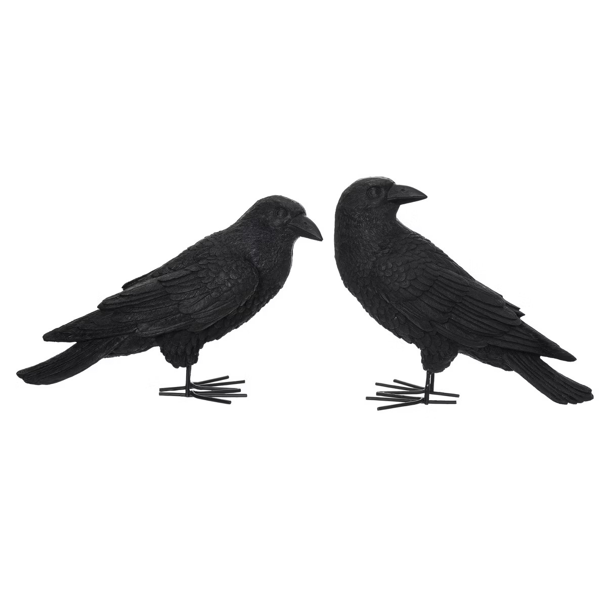 Transpac Resin Fright Night Crow Set of 2 Decorative Objects for Halloween Home Decor | Target