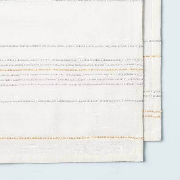 4pk Asymmetrical Stripe Cloth Napkin Set Gold/Gray - Hearth & Hand™ with Magnolia | Target