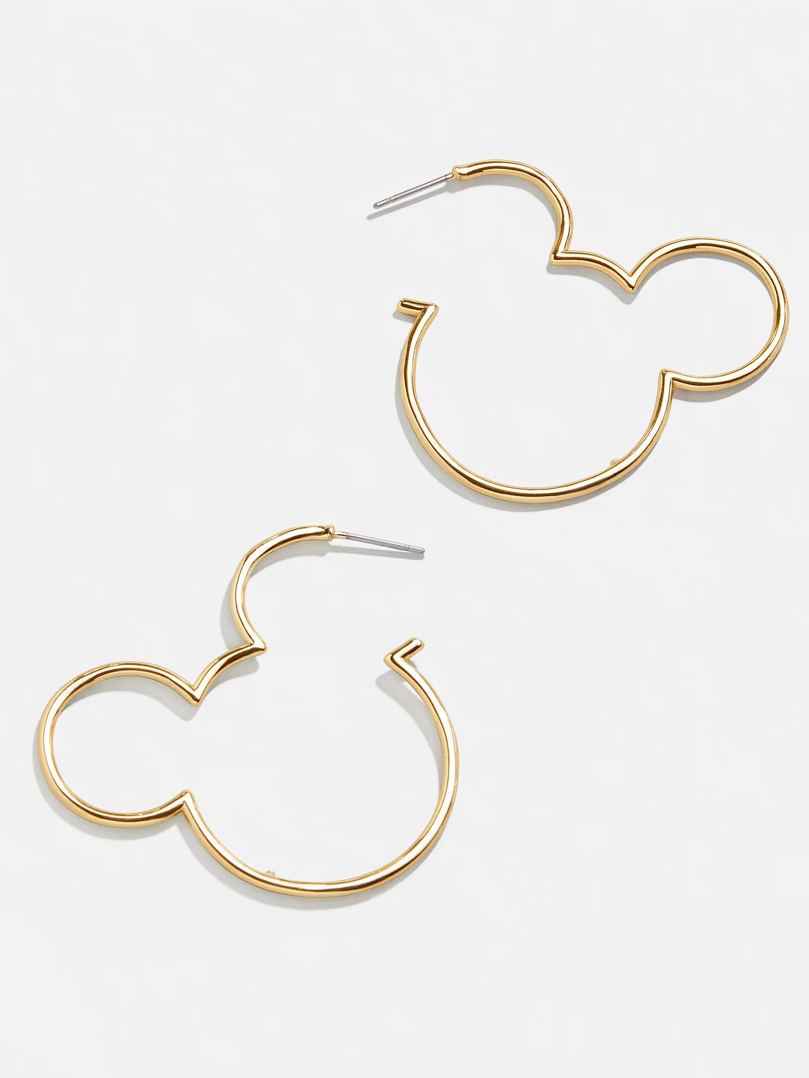 Mickey Mouse Disney Outline Hoop Earrings - Gold | BaubleBar (US)