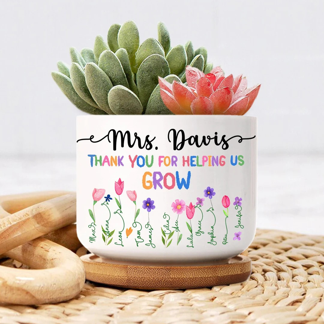Personalized Thank You Gift for Teacher, Teacher Appreciation Gift, Teacher With Student Name Pot... | Etsy (US)