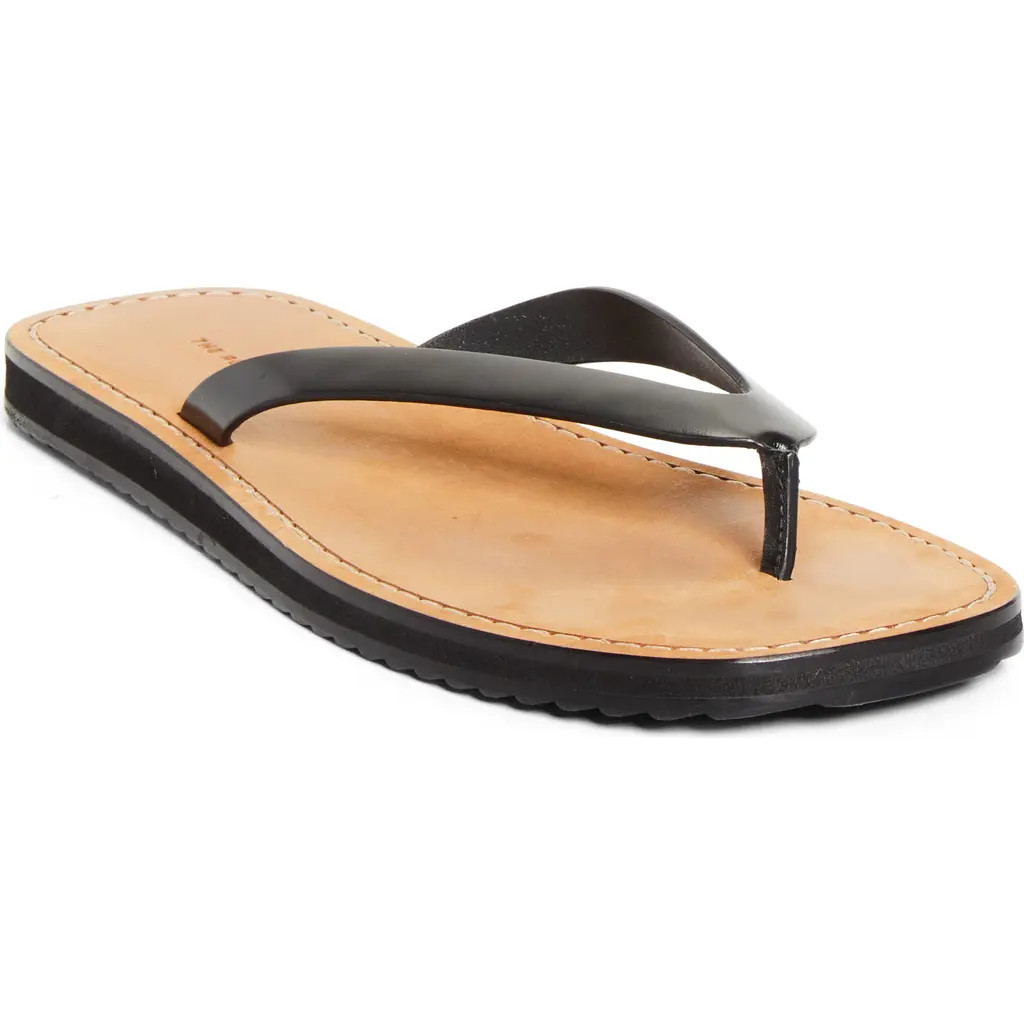 The Row City Flip Flop in Black /Natural at Nordstrom, Size 9.5Us | Nordstrom