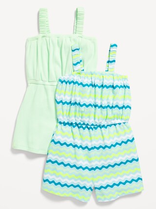Sleeveless Rib-Knit Romper 2-Pack for Toddler Girls | Old Navy (US)