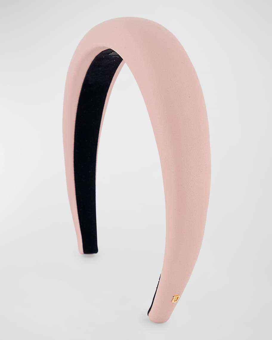 Padded Rose Leather Headband | Neiman Marcus