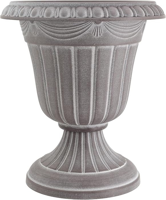 Arcadia Garden Products PL10WW Classic Traditional Plastic Urn Planter, 15" x 13", Whitewash | Amazon (US)
