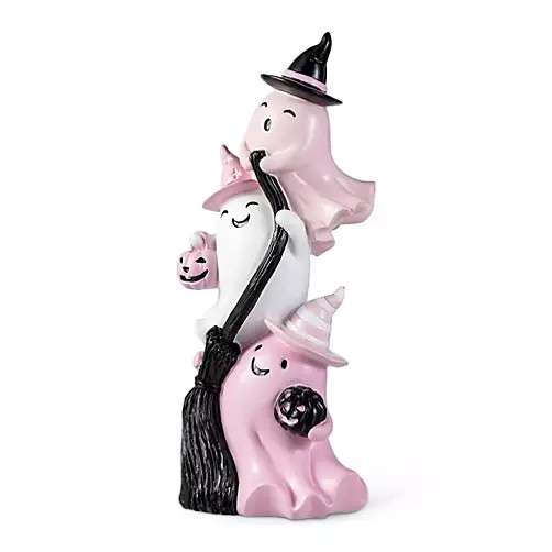 13.00''H Halloween Polyresin Stacked Pink Ghost Table Decor | Belk