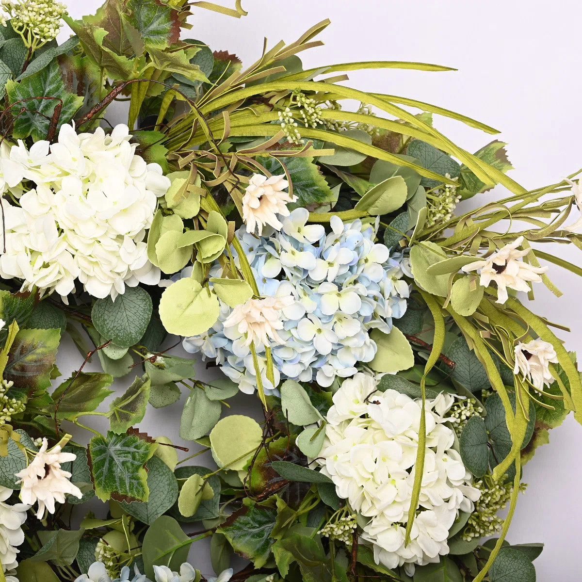 26" Faux Hydrangea Floral Wreath for Front Door | Wayfair North America