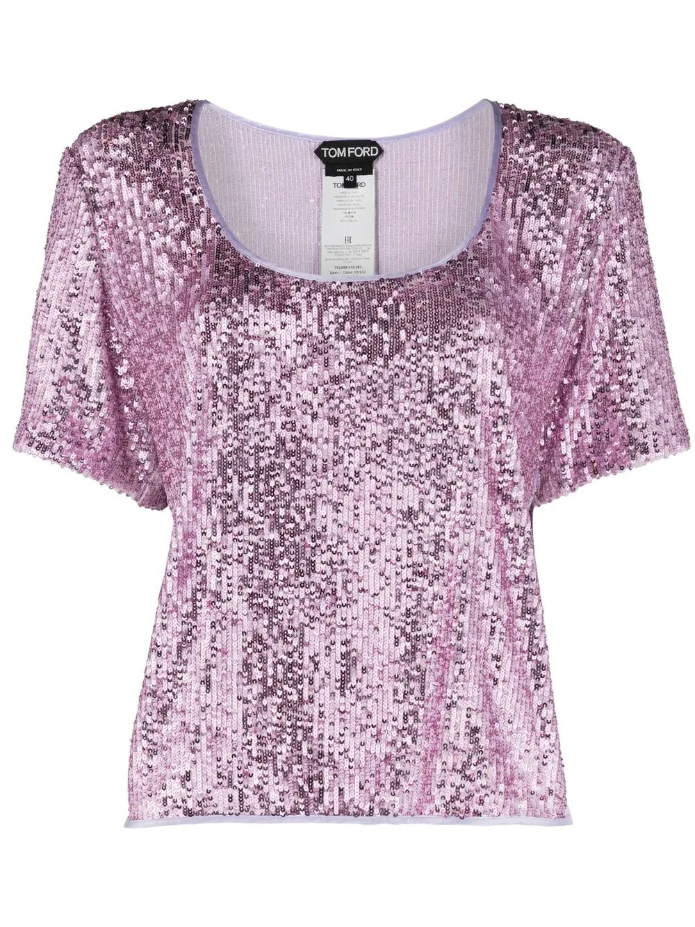 TOM FORD Sequin short-sleeve Top - Farfetch | Farfetch Global