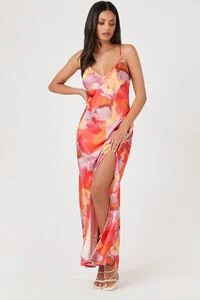 Satin Floral Watercolor Maxi Dress | Forever 21 (US)