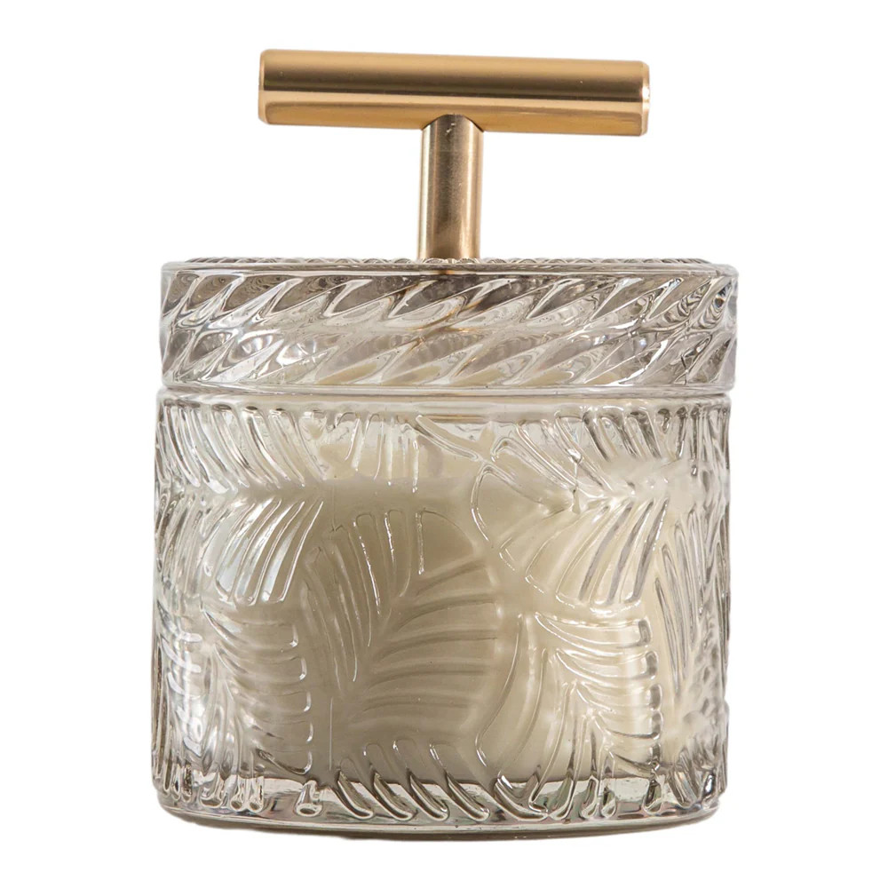 Gallery Interiors Tahani Sandlewood Candle Jar Grey | Olivia's.com | Olivia's