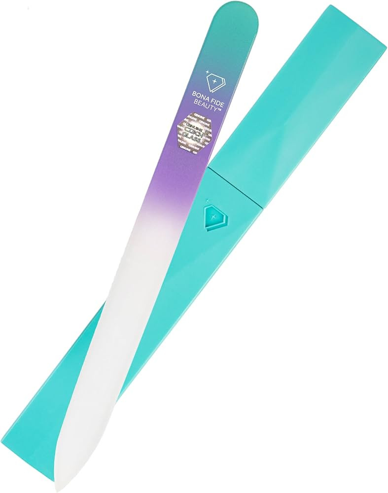 Bona Fide Beauty Czech Glass Nail File with Case in Pastel Green Violet | Amazon (US)