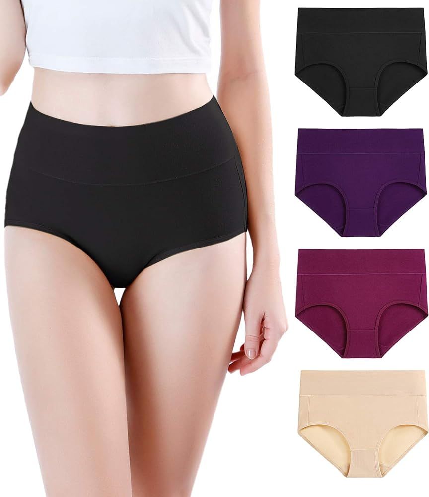 wirarpa Women's Modal Underwear Soft High Waist Briefs Ladies Panties 4 Pack (Regular & Plus Size... | Amazon (US)