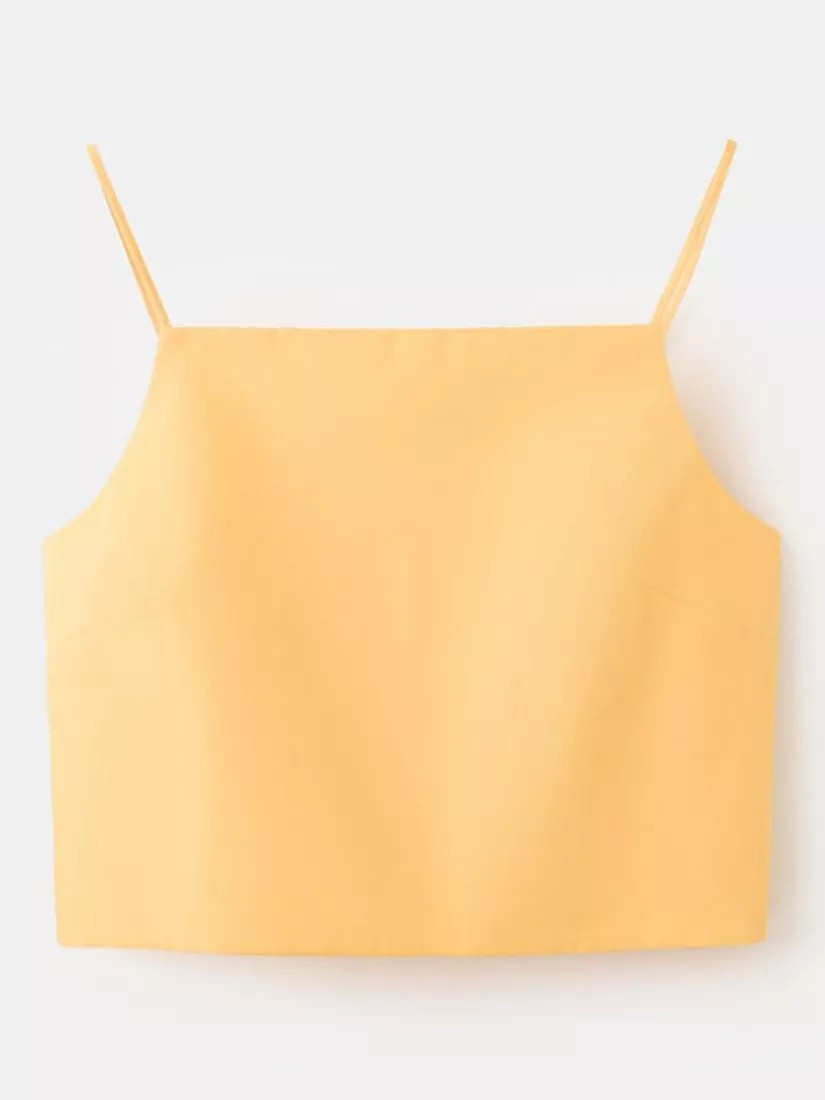 Mango Square Neck Top, Yellow | John Lewis (UK)