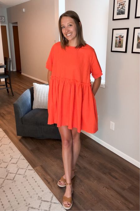 Found the most perfect summer date night dress! 🍊 Lightweight linen material + has POCKETS! 

Wearing my true size medium, I’m 5’10 for reference! 

#LTKMidsize #LTKFindsUnder100 #LTKStyleTip
