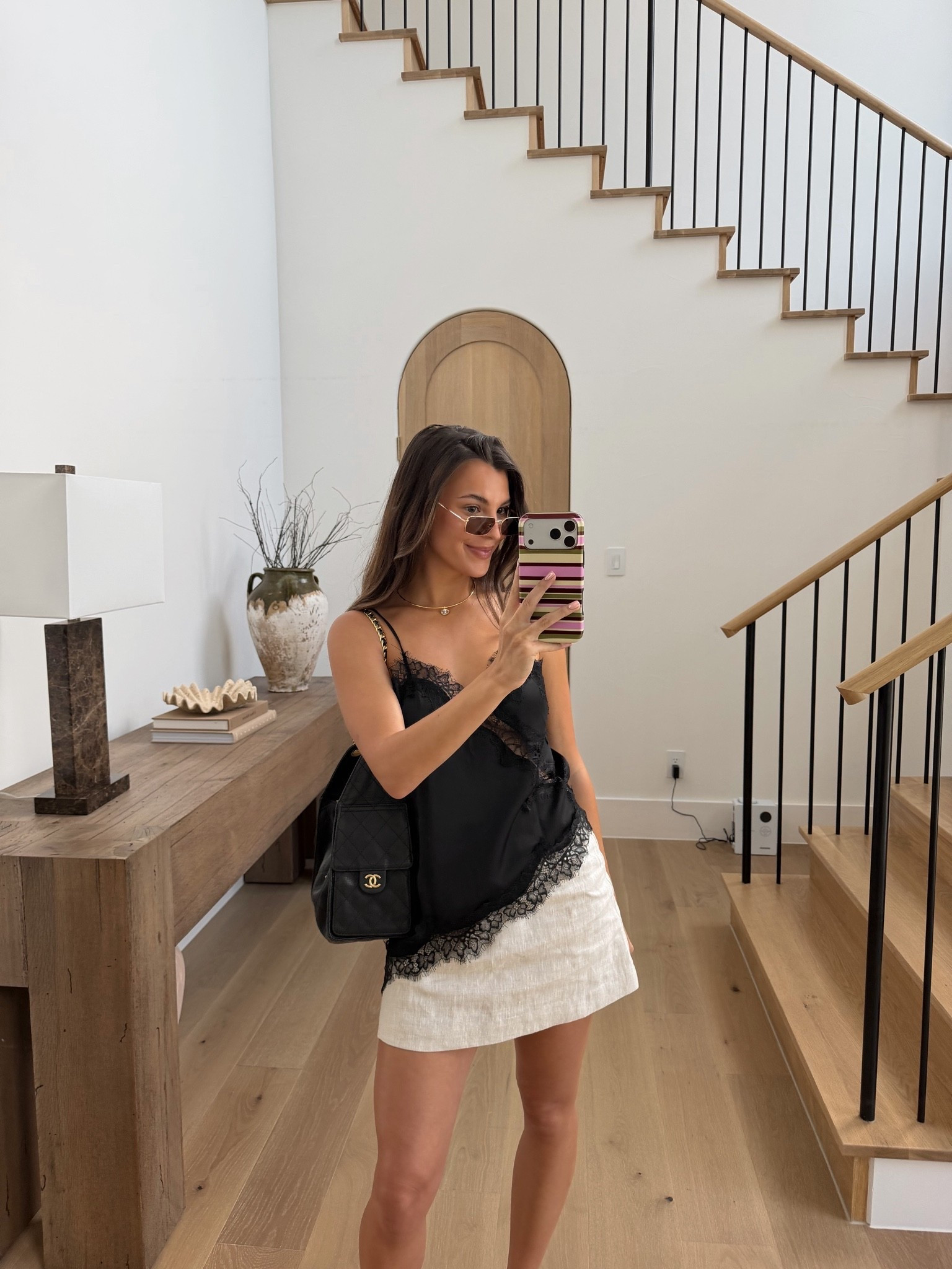 Amazon summer top + my fav linen skirt🤍 amazon sunglasses + jewelry!