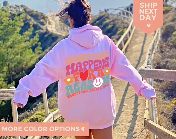 Everything Happen for A Reason Aesthetic Pullover Hoodie | Etsy | Etsy (US)