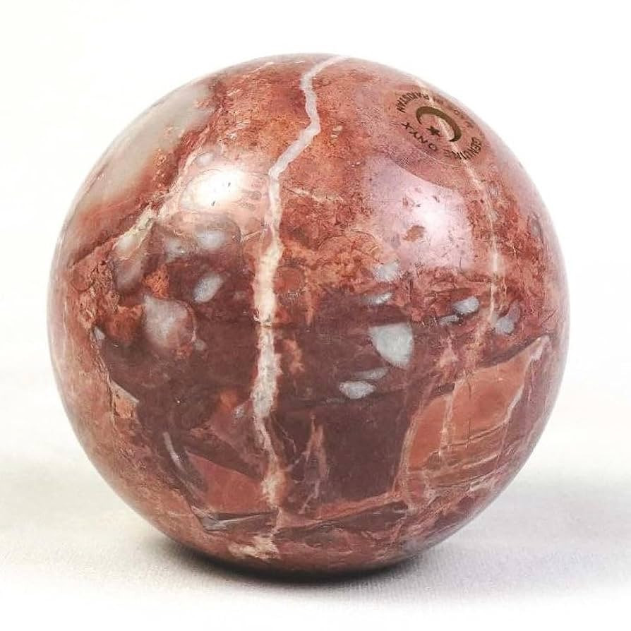 KhanImports Decorative Pink Marble Sphere, Stone Sphere Ball Decor - Large, 4 Inch with Flat Base | Amazon (US)