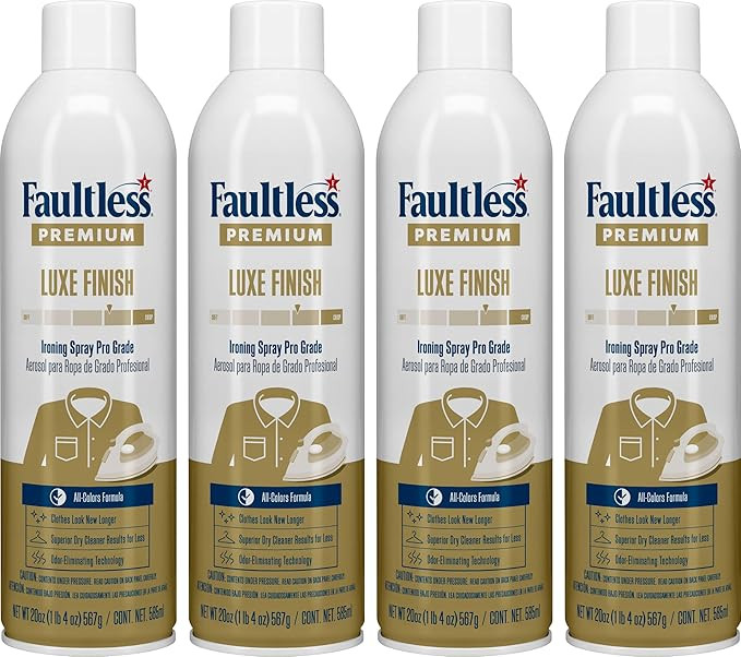 Faultless Premium Luxe Spray Starch (20 Oz, 4 Pack) Spray Starch for Ironing that Makes Your Clot... | Amazon (US)