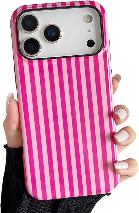 Longlayss Compatible with iPhone 17 Pro Max Case Cute Aesthetic Striped Phone Case for Women Girl... | Amazon (US)