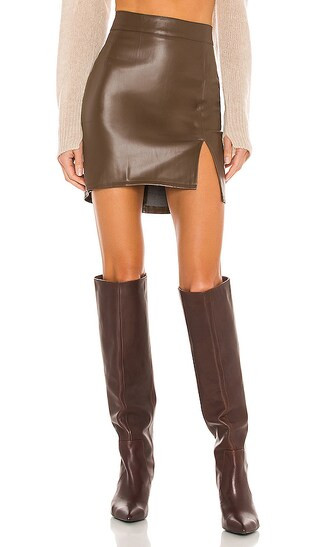 Knox Faux Leather Skirt in Chocolate | Revolve Clothing (Global)