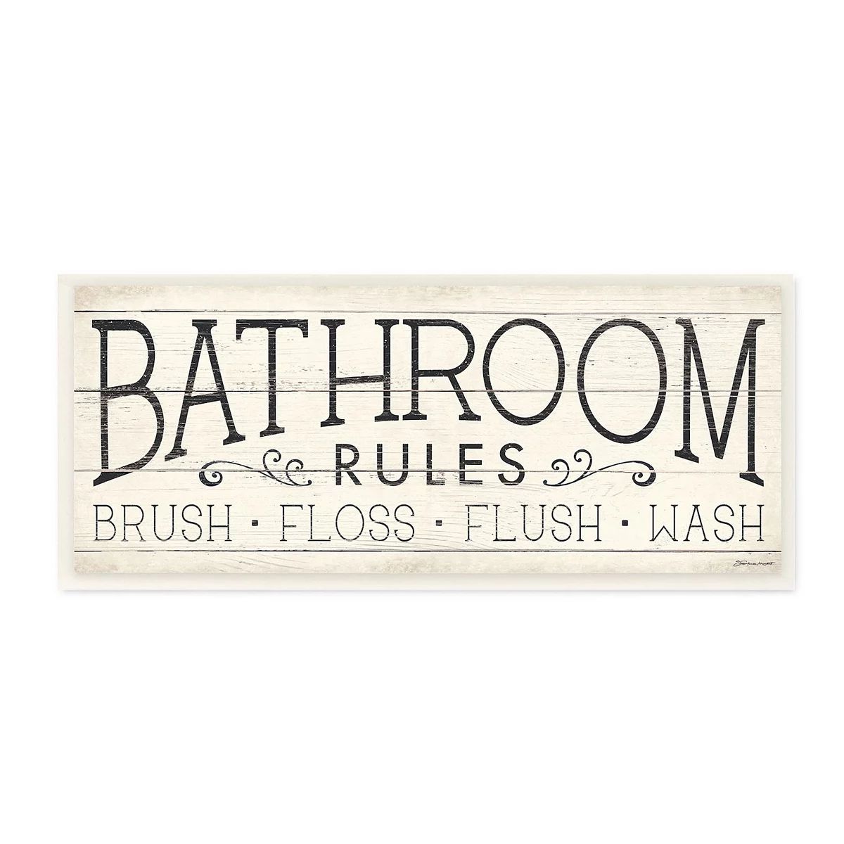 Stupell Home Decor Bathroom Rules Rustic Plaque Wall Art | Kohl's
