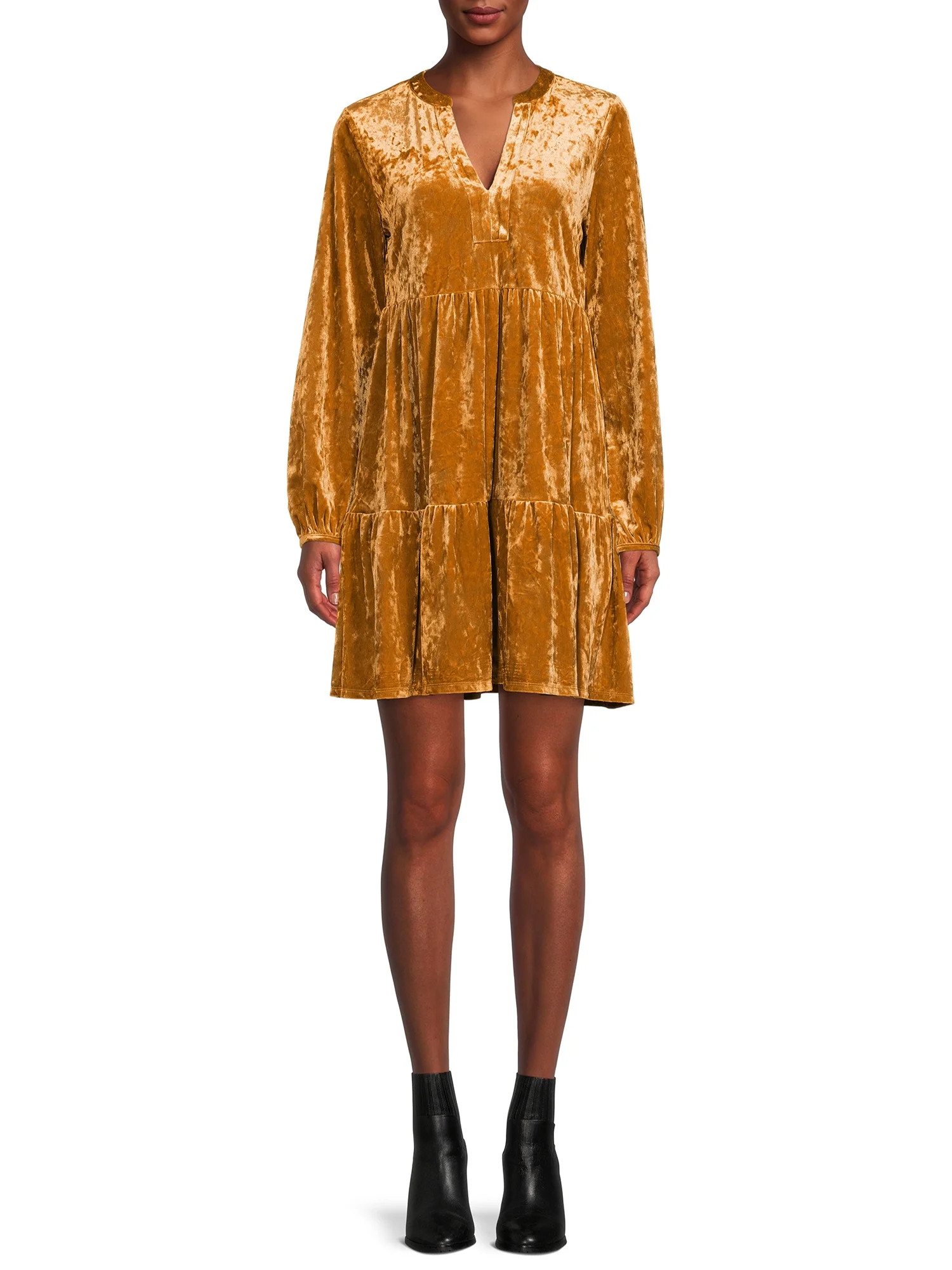 The Get Women's Velvet Tiered Dress | Walmart (US)
