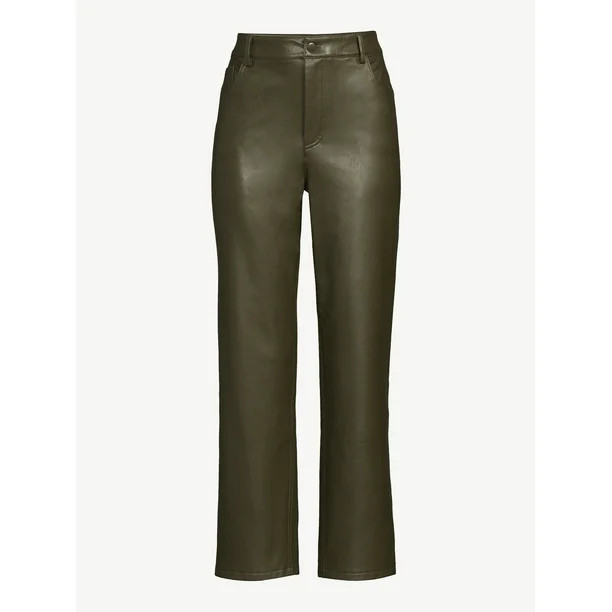 Scoop Women's Faux Leather Relaxed '90s Pants - Walmart.com | Walmart (US)