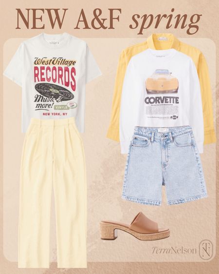 Abercrombie and Fitch Yellow Spring looks, dad shorts, graphic tee, 

#LTKFind #LTKunder50 #LTKunder100