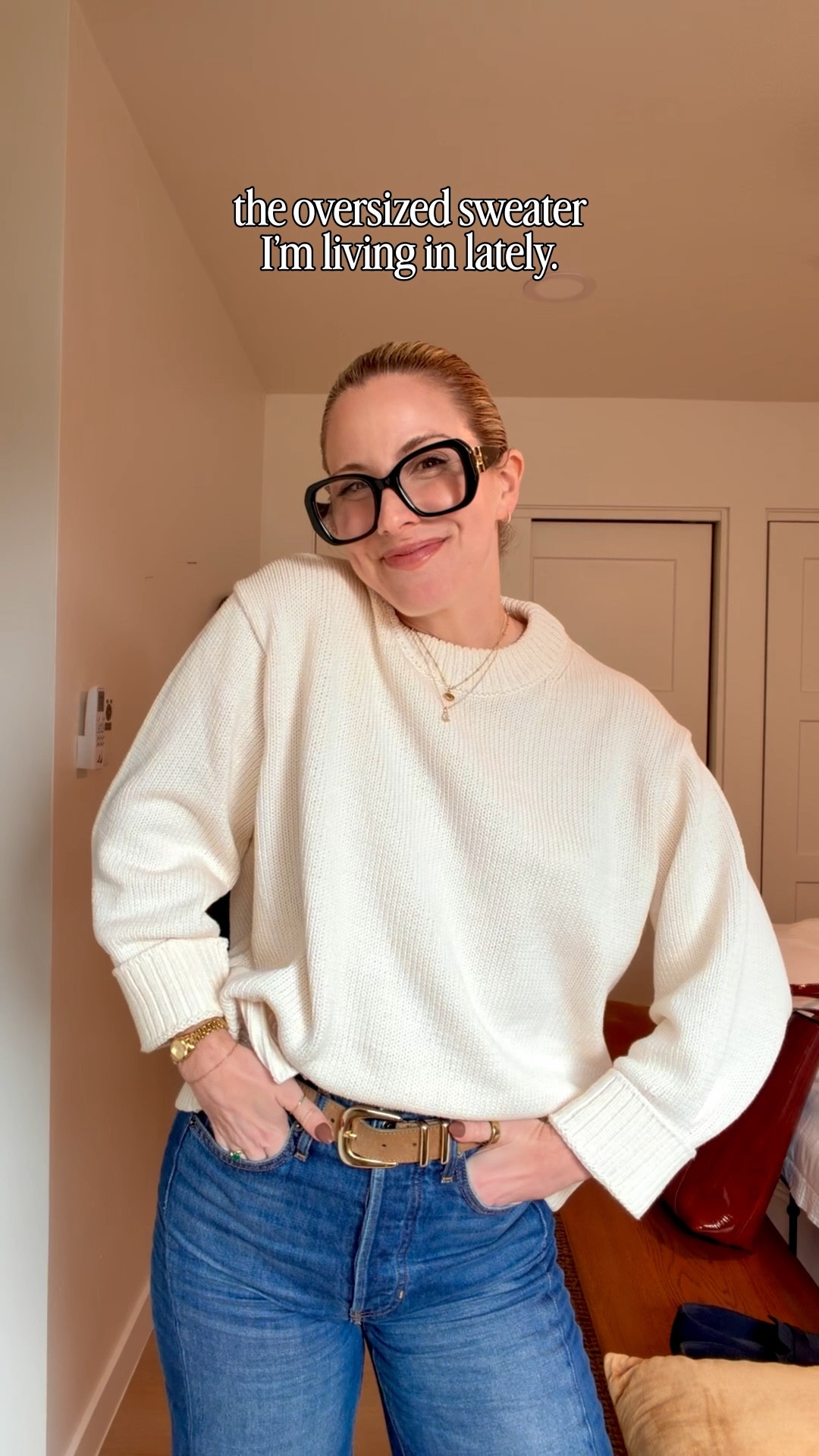 The oversized sweater I’ve been living in 🤍

Styled with my favorite barrel jeans, VIVAIA loafers, and my Sézane Suzon jacket for an effortless everyday look. These are the kind of staples that make getting dressed easy.

#LTKgrwm #LTKSeasonal #LTKootd