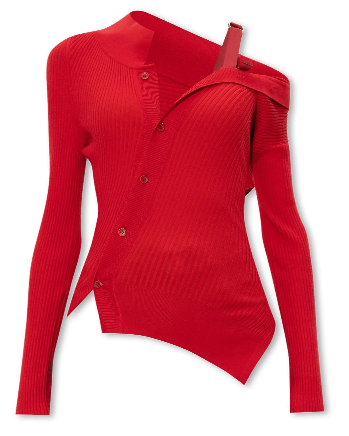 Jacquemus Colin Asymmetric Knit Top | Cettire Global