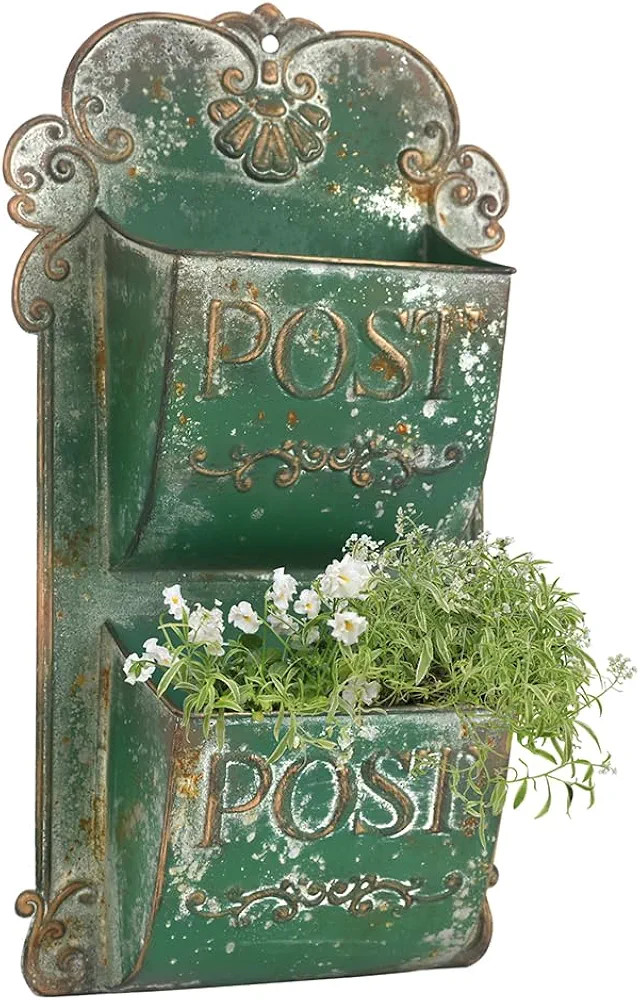 All Chic Wall Hanging Planter Outdoor Wall Planters Metal Wall Planter Flower Pot Double Layer Wa... | Amazon (US)