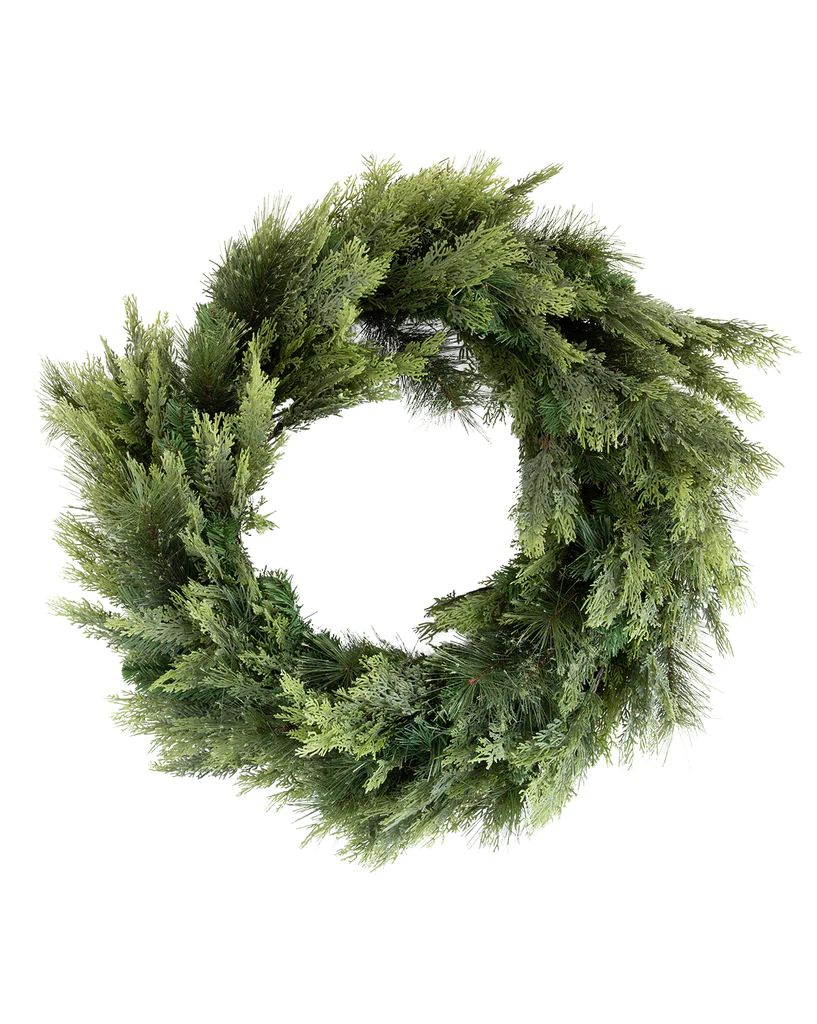 Faux Mixed Pine & Cedar Wreath | McGee & Co.